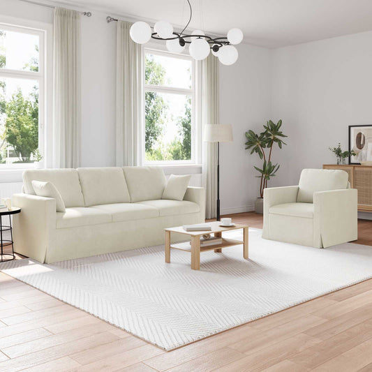 Kanapé Szett 2 pcs Krém 198 x 78 x 80 cm Bársony