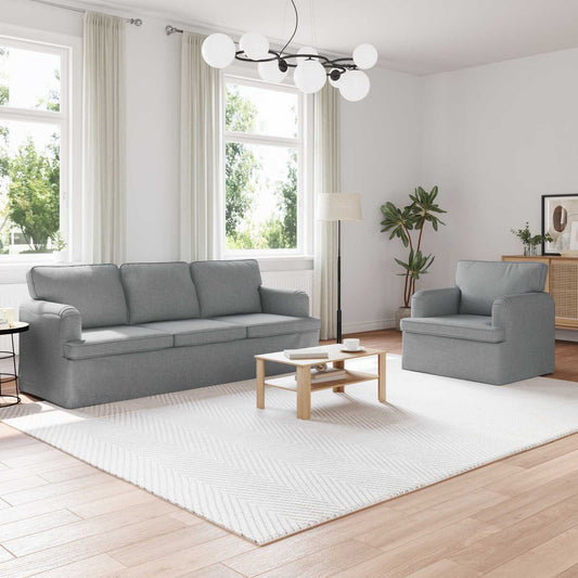 Kanapé Szett 2 pcs Világosszürke 201 x 80 x 85 cm szövet