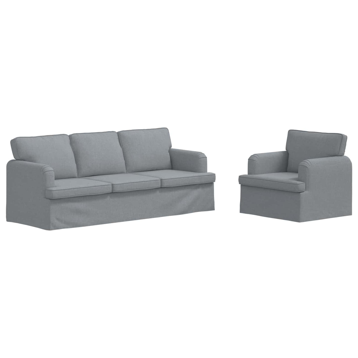 Kanapé Szett 2 pcs Világosszürke 201 x 80 x 85 cm szövet