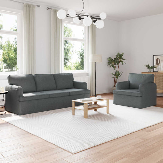 Kanapé Szett 2 pcs Sötétszürke 201 x 80 x 85 cm szövet