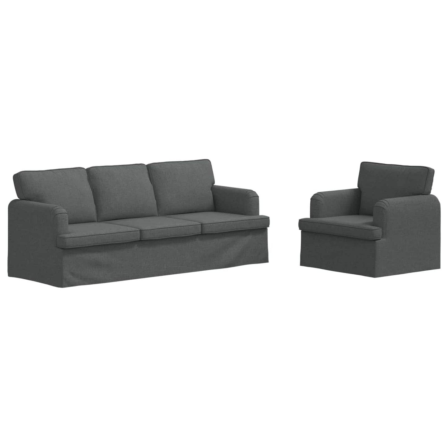 Kanapé Szett 2 pcs Sötétszürke 201 x 80 x 85 cm szövet