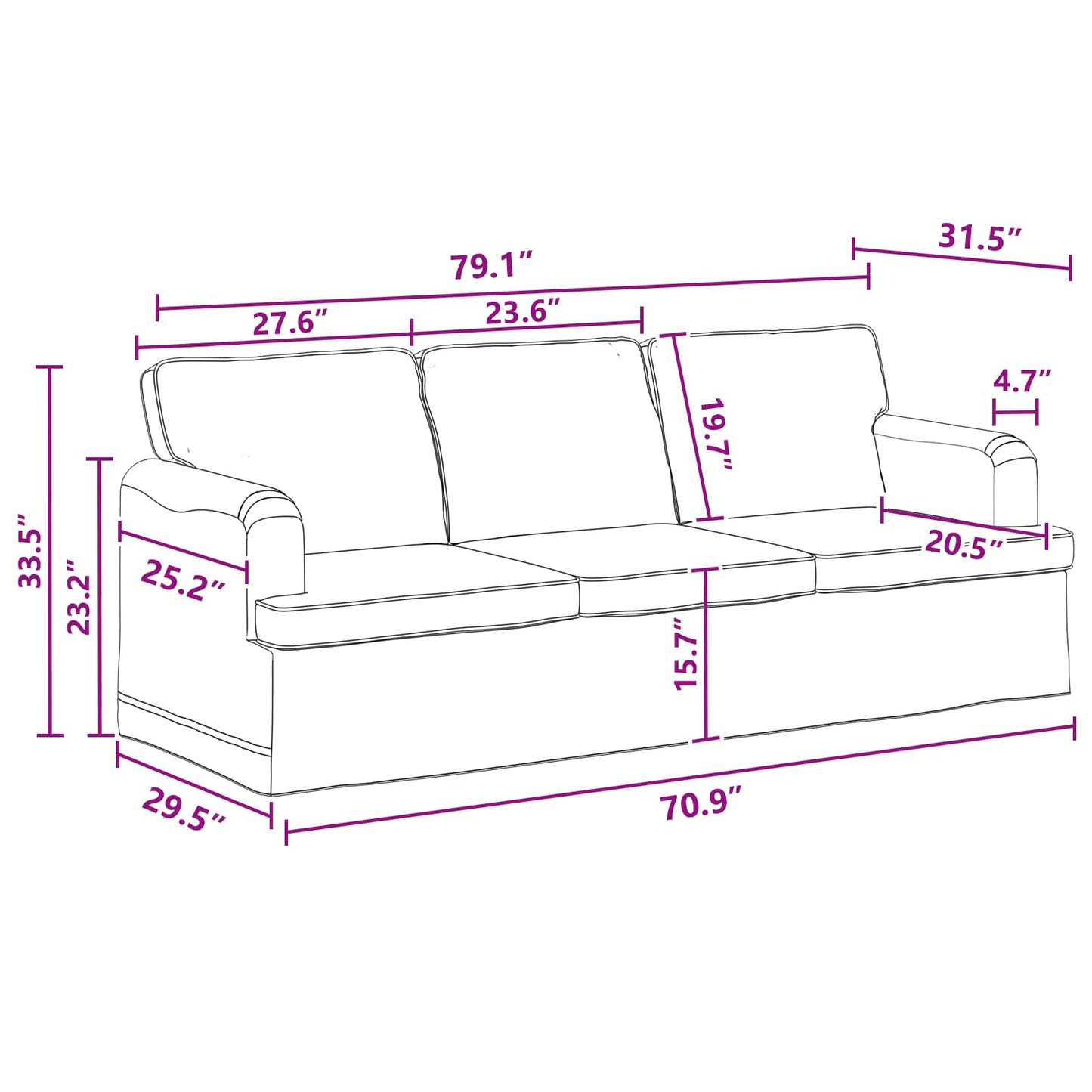 Kanapé Szett 2 pcs Sötétszürke 201 x 80 x 85 cm szövet