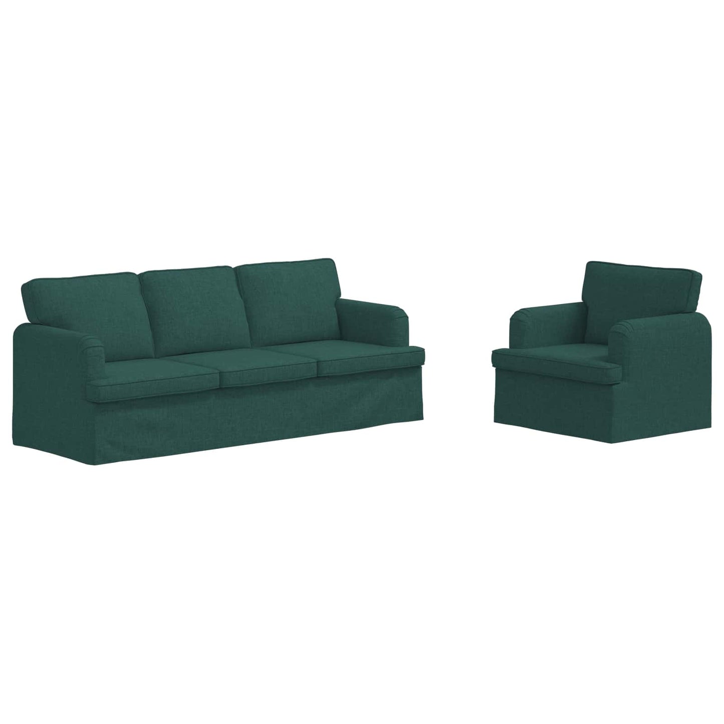 Kanapé Szett 2 pcs Sötétzöld 201 x 80 x 85 cm szövet