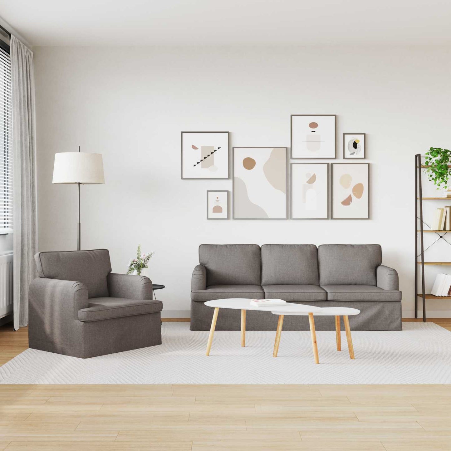 Kanapé Szett 2 pcs Tópszínű 201 x 80 x 85 cm szövet