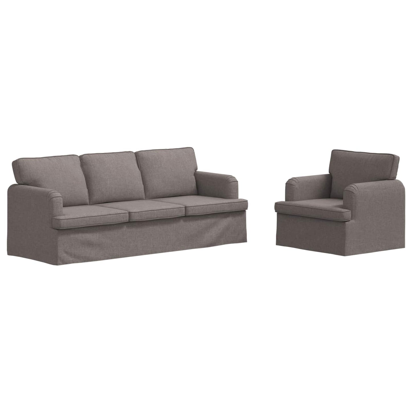 Kanapé Szett 2 pcs Tópszínű 201 x 80 x 85 cm szövet