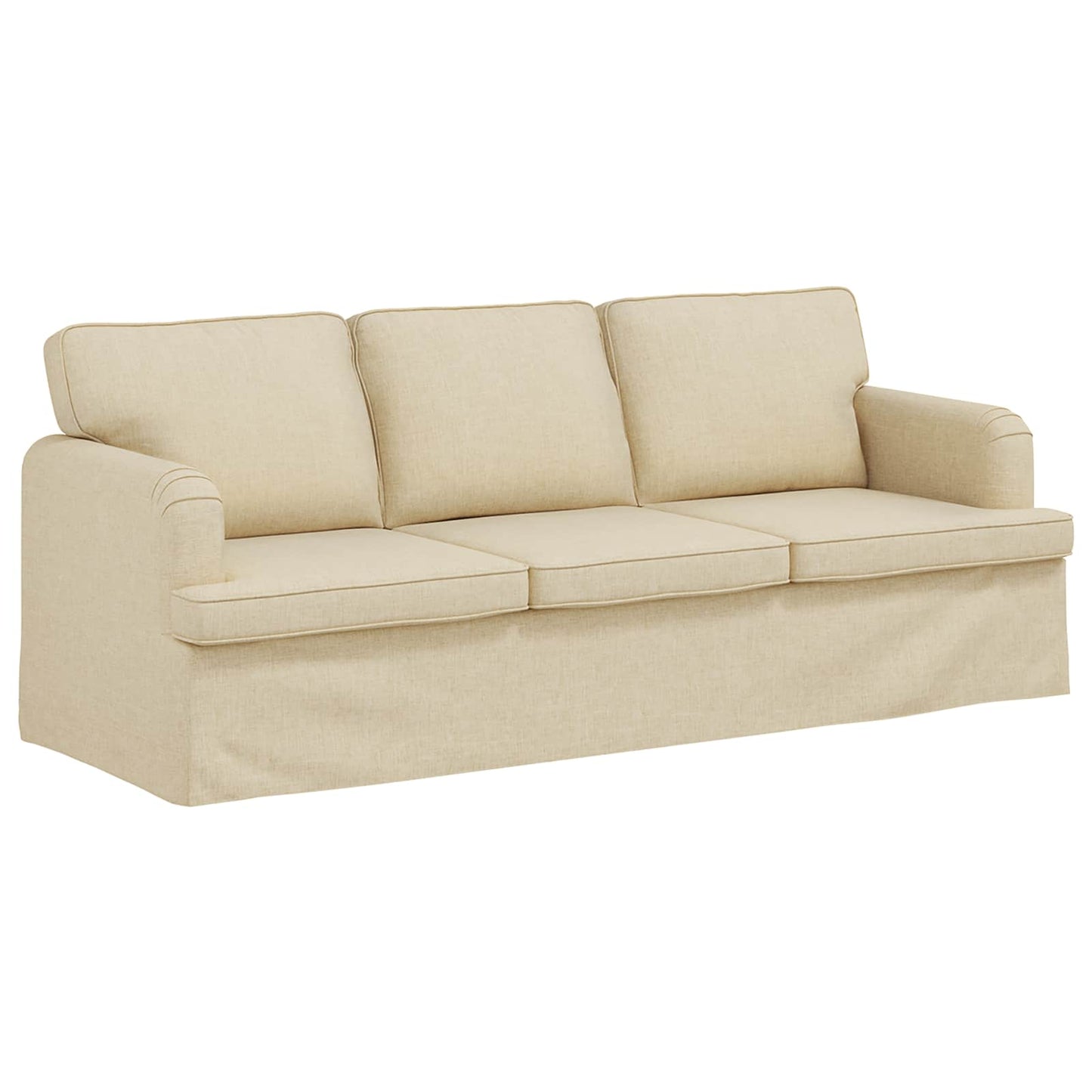 Kanapé Szett 2 pcs Krém 201 x 80 x 85 cm szövet