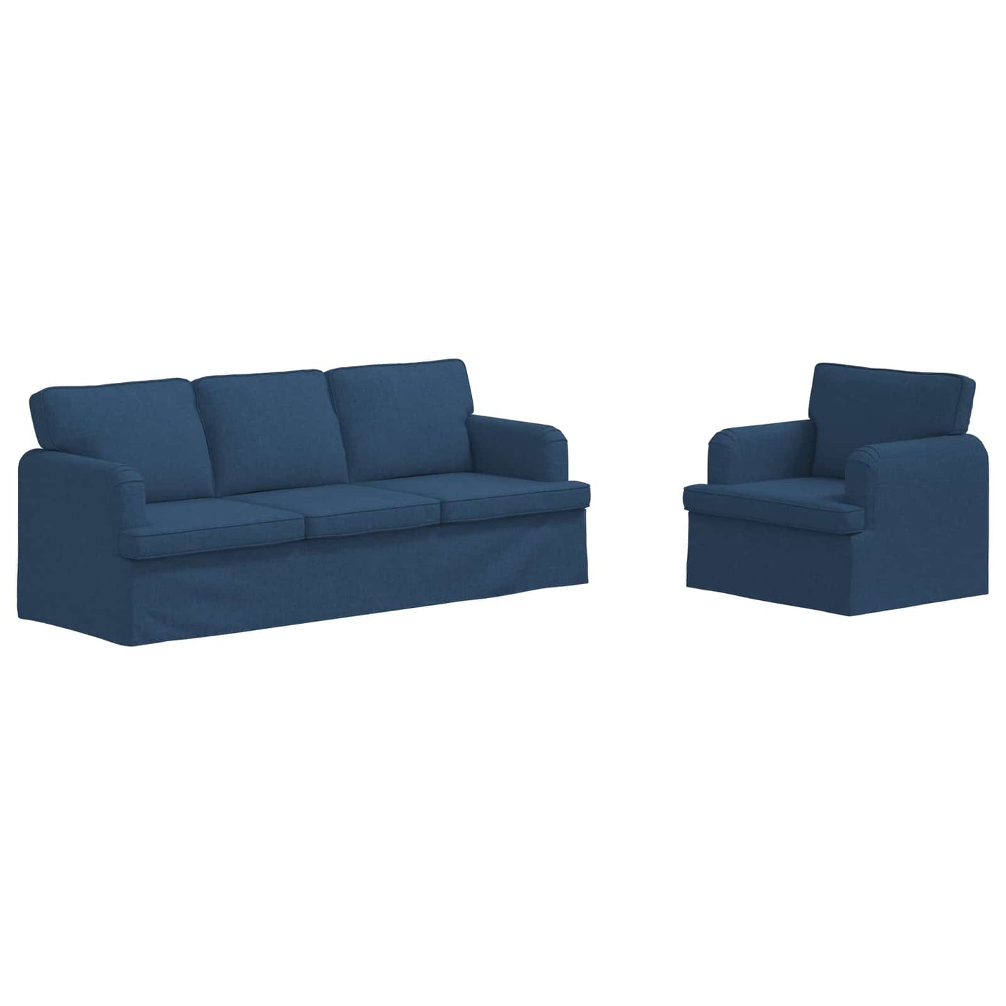 Kanapé Szett 2 pcs Kék 201 x 80 x 85 cm szövet