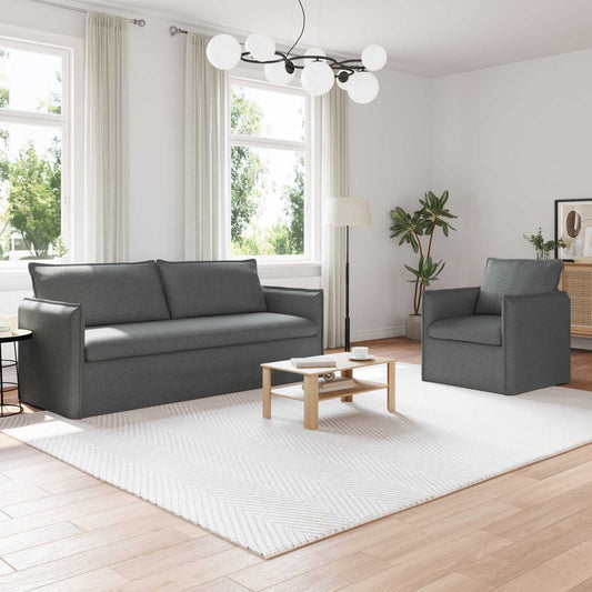 Kanapé Szett 2 pcs Sötétszürke 196 x 82 x 85 cm Szövet