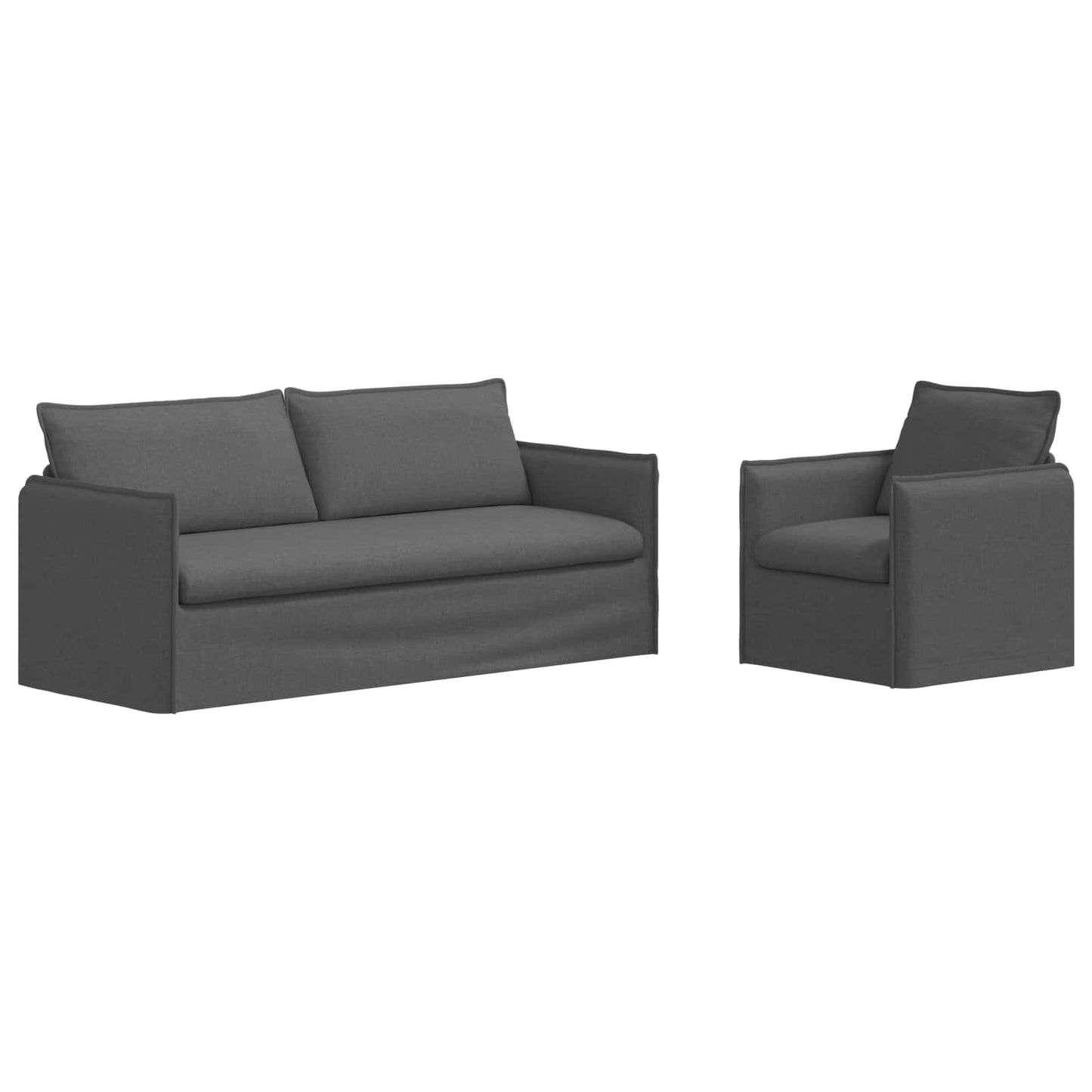 Kanapé Szett 2 pcs Sötétszürke 196 x 82 x 85 cm Szövet