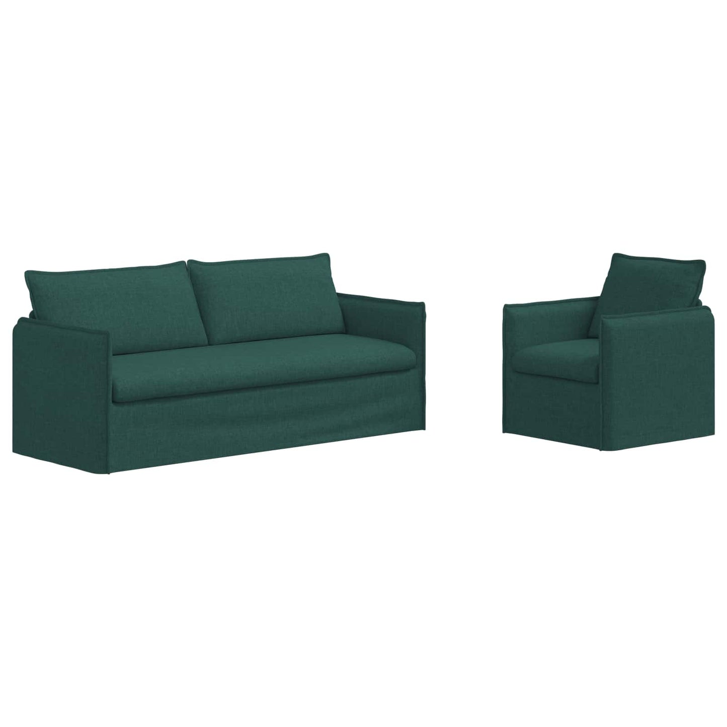 Kanapé Szett 2 pcs Sötétzöld 196 x 82 x 85 cm Szövet