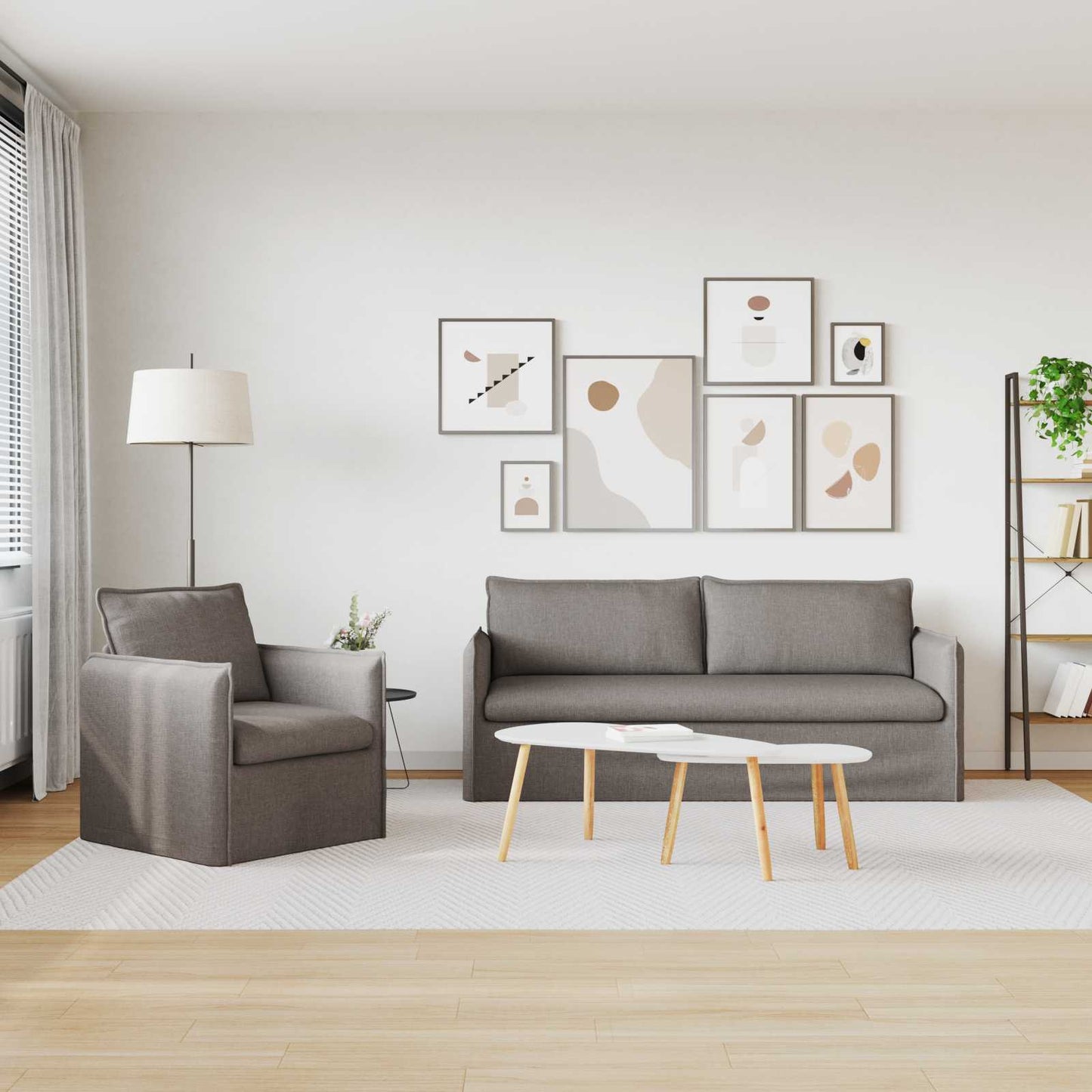 Kanapé Szett 2 pcs Tópszínű 196 x 82 x 85 cm Szövet
