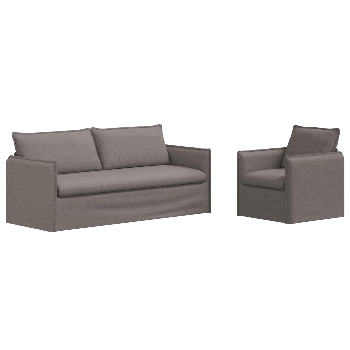 Kanapé Szett 2 pcs Tópszínű 196 x 82 x 85 cm Szövet