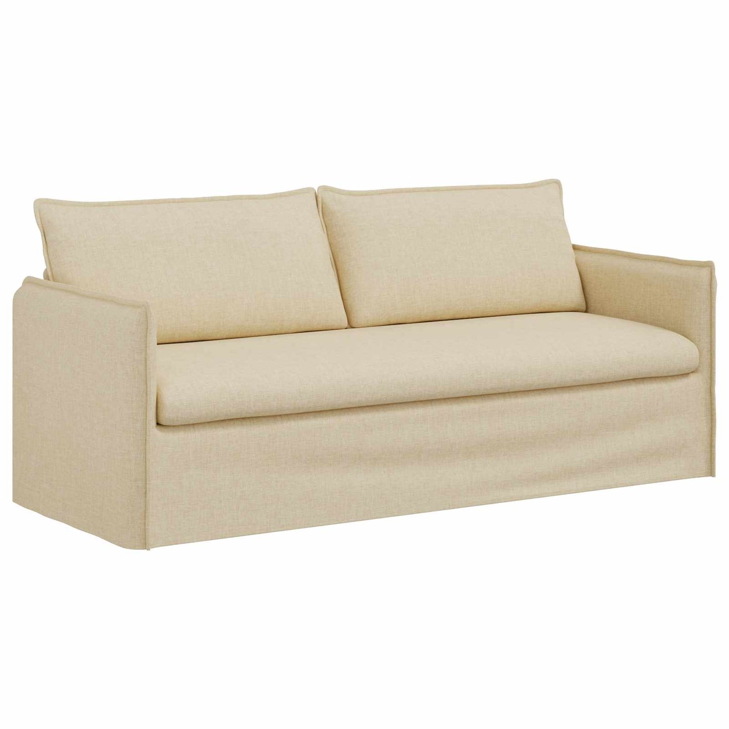 Kanapé Szett 2 pcs Krémszínű 196 x 82 x 85 cm Szövet