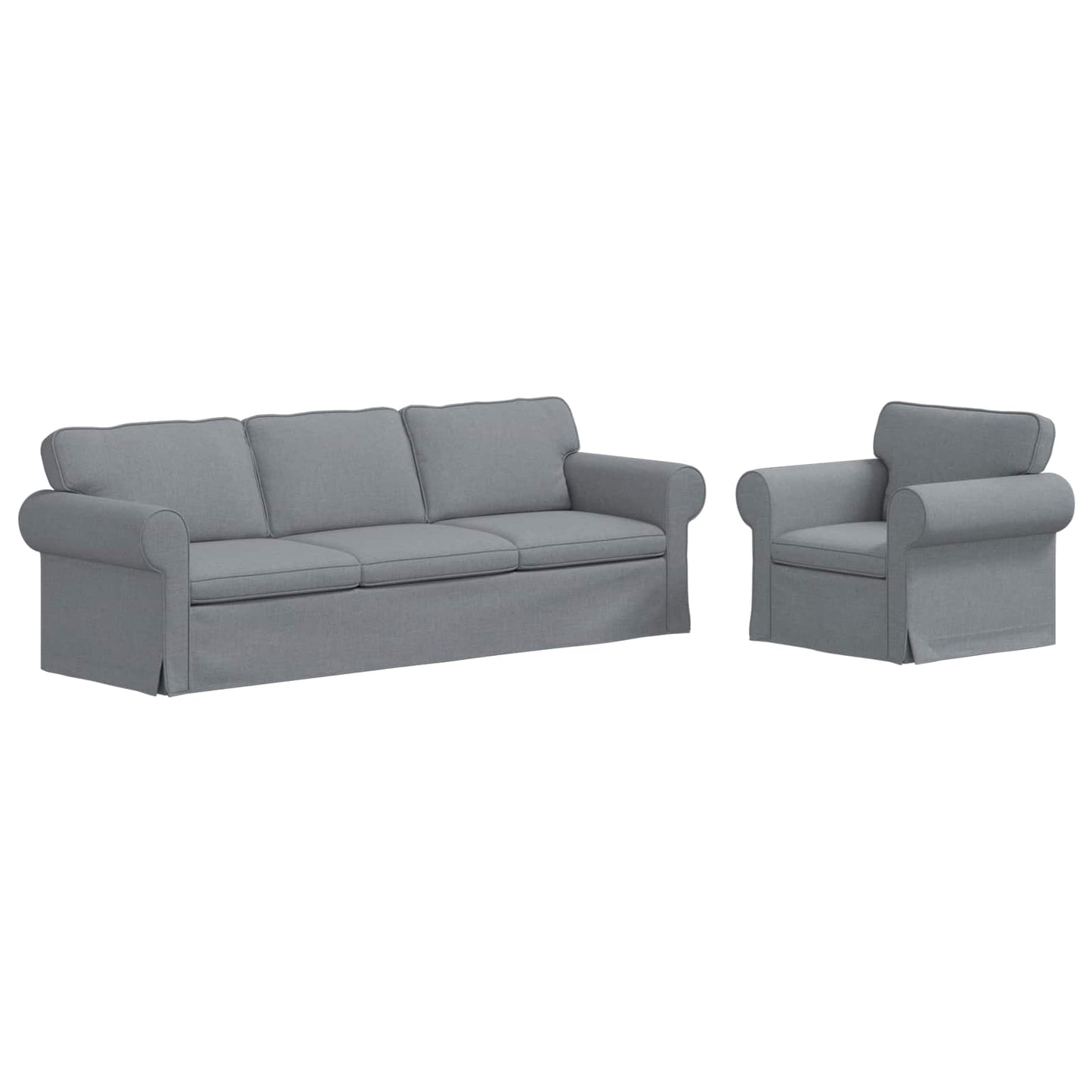 Kanapé Szett 2 pcs Világosszürke 245 x 82 x 80 cm szövet