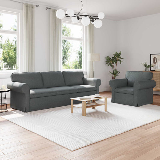 Kanapé Szett 2 pcs Sötétszürke 245 x 82 x 80 cm szövet