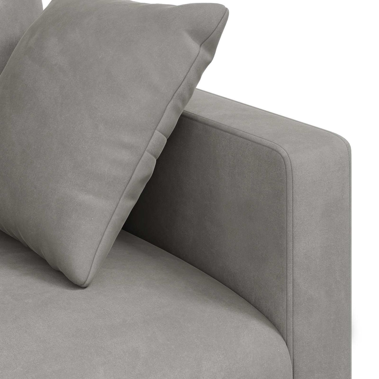 Kanapé Szett 2 pcs Világosszürke 228 x 78 x 80 cm Bársony