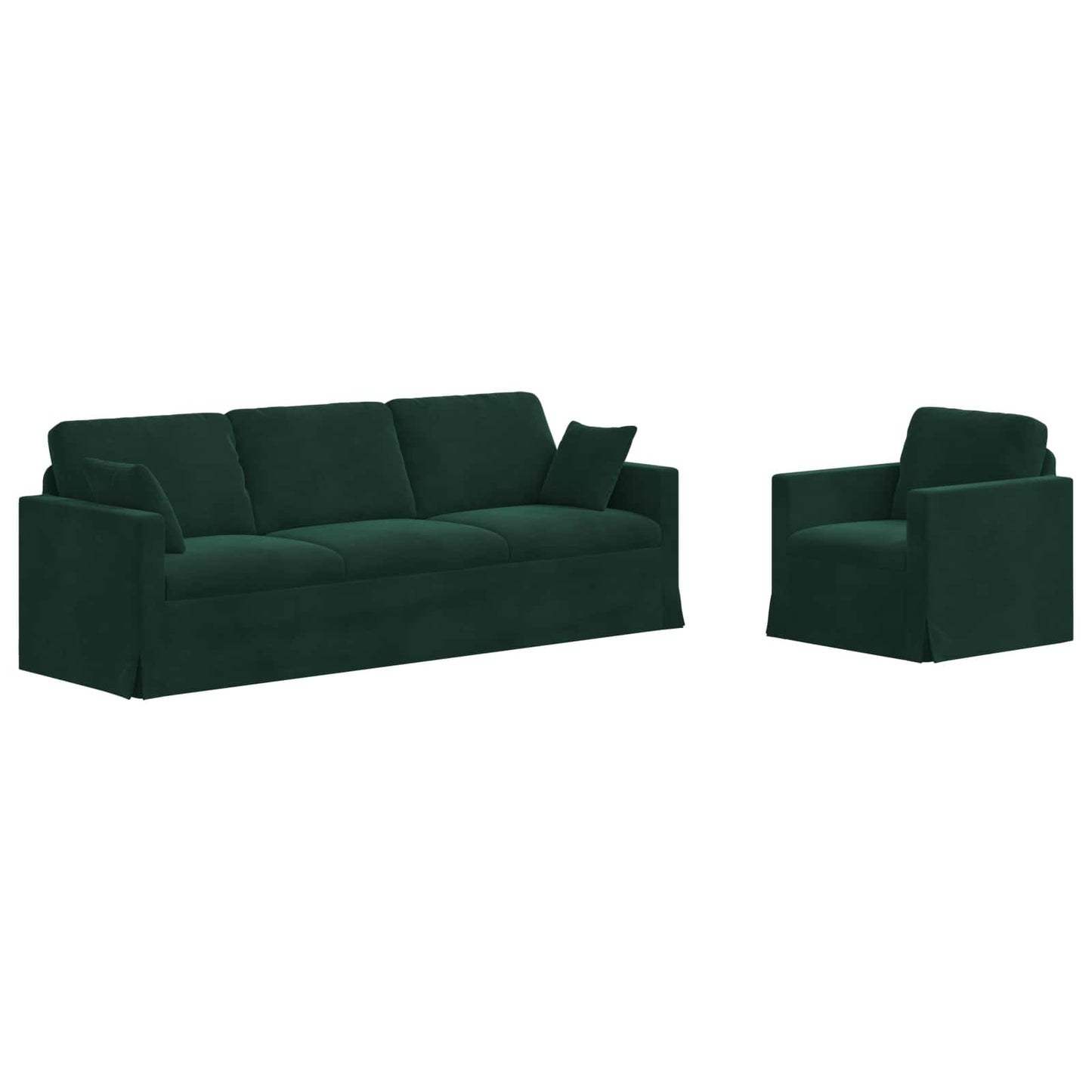 Kanapé Szett 2 pcs Sötétzöld 228 x 78 x 80 cm Bársony
