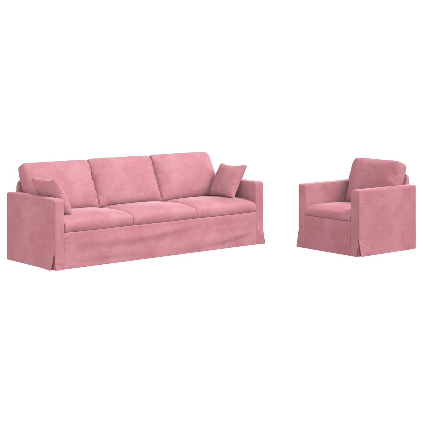 Kanapé Szett 2 pcs Rózsaszín 228 x 78 x 80 cm Bársony