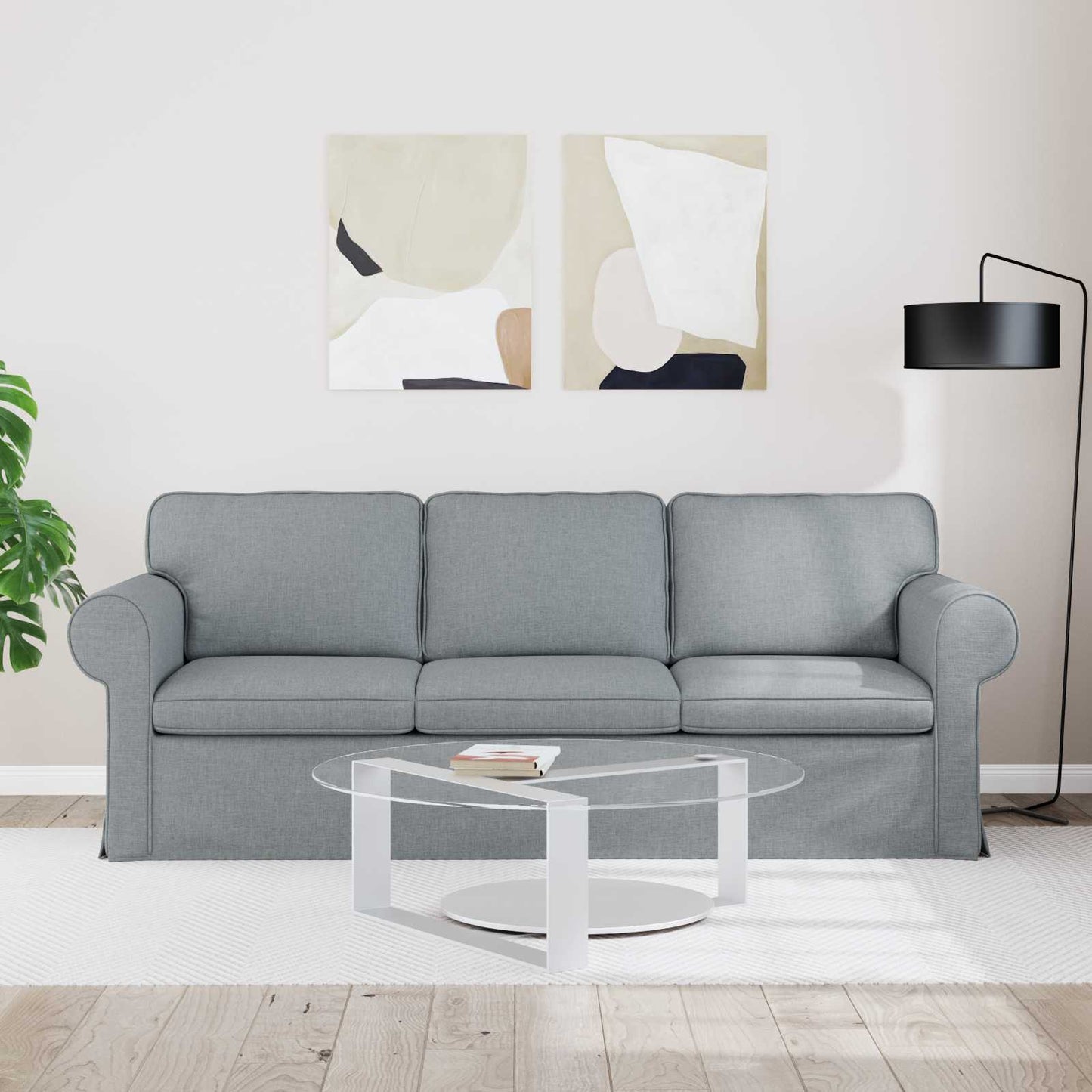 Kanapé Világosszürke 215 x 82 x 80 cm szövet