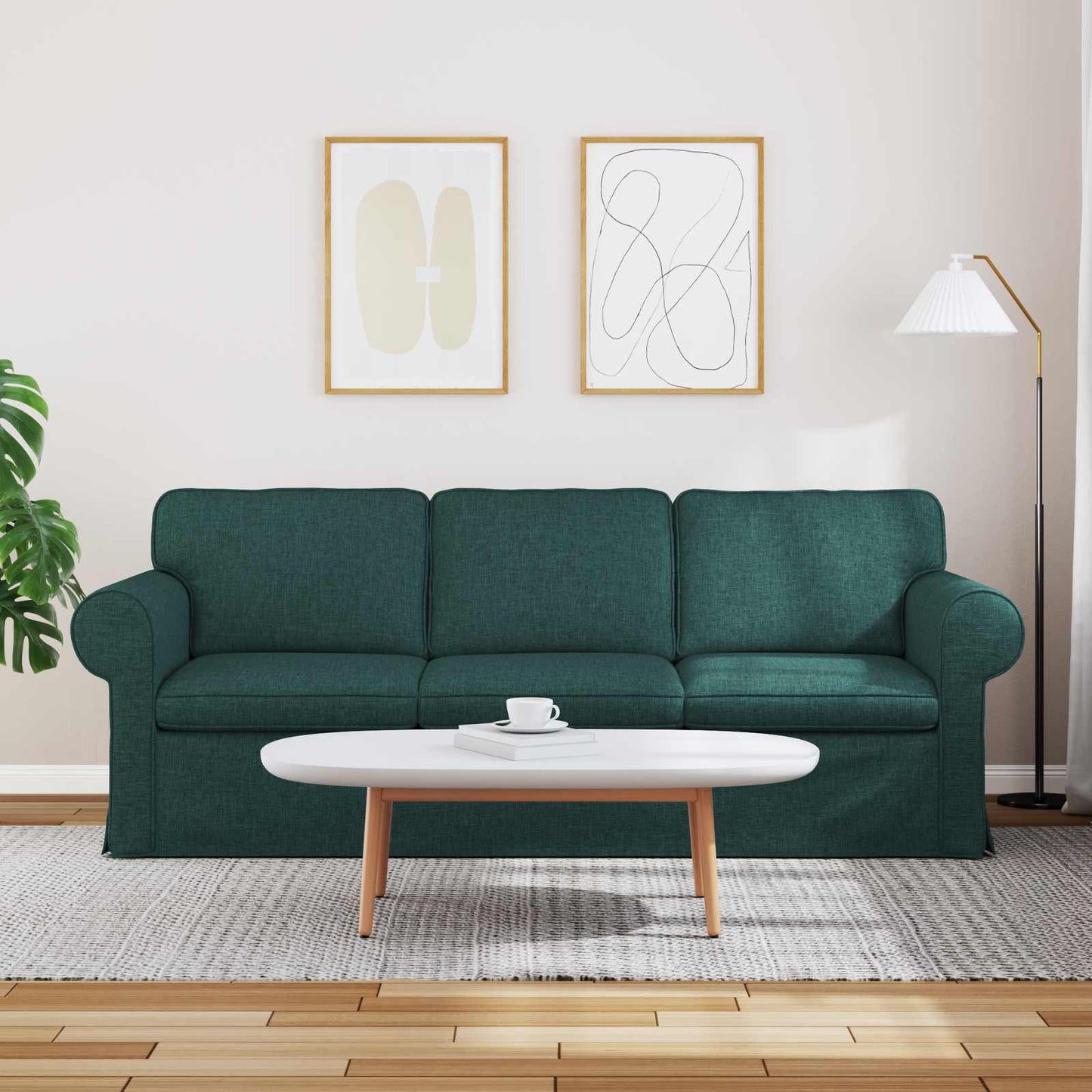 Kanapé Sötétzöld 215 x 82 x 80 cm szövet