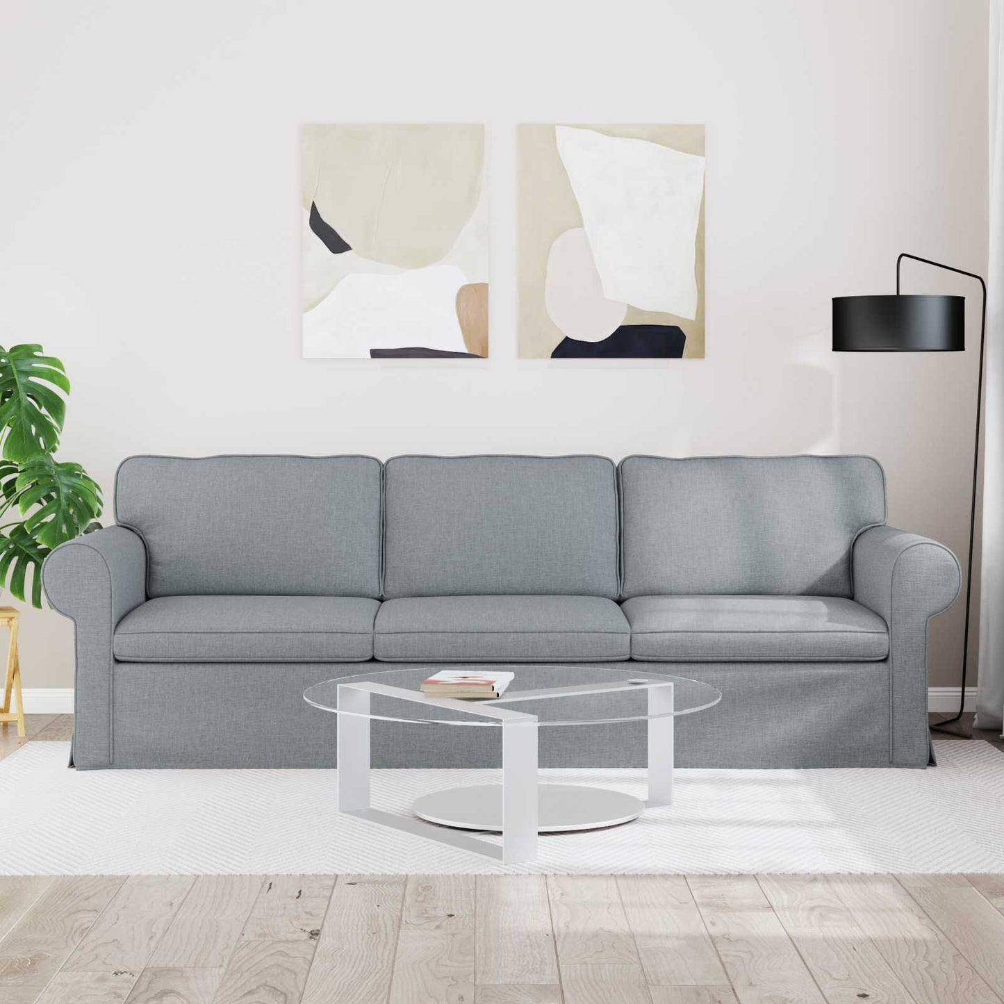 Kanapé Világosszürke 245 x 82 x 80 cm szövet