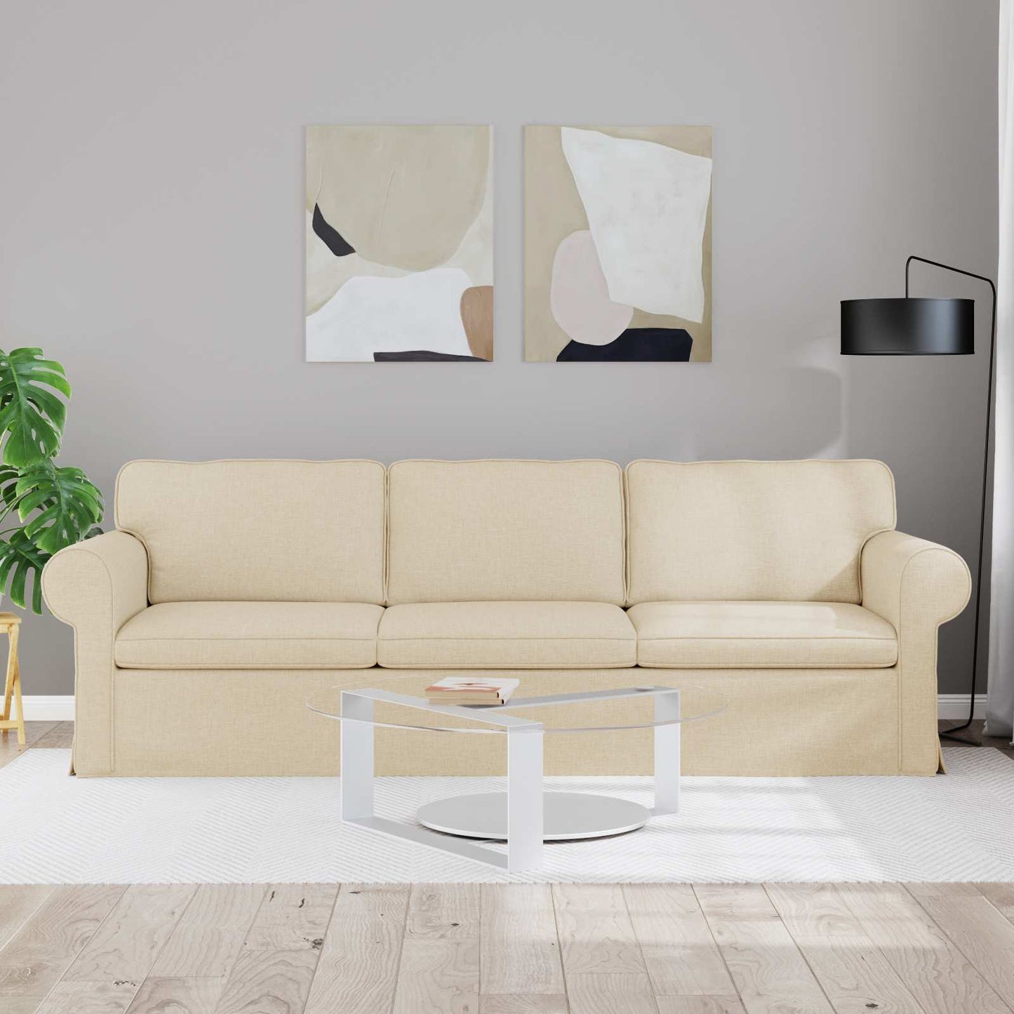 Kanapé Krém 245 x 82 x 80 cm szövet