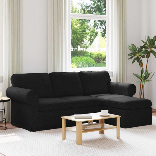 Kanapé Fekete 215 x 138 x 80 cm szövet