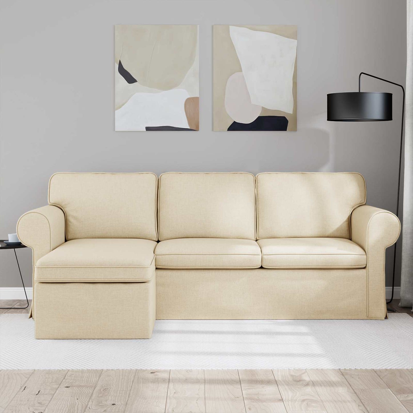Kanapé Krém 215 x 138 x 80 cm szövet