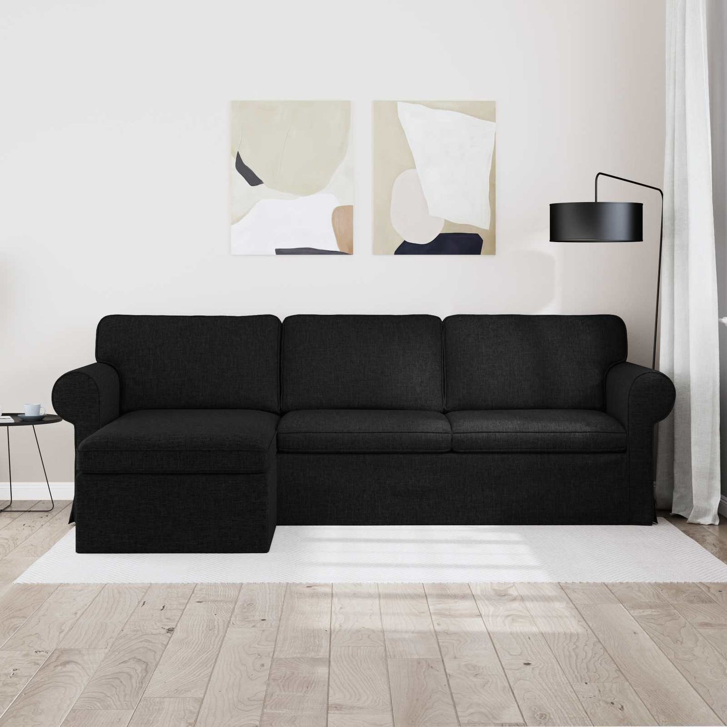Kanapé Fekete 245 x 138 x 80 cm szövet