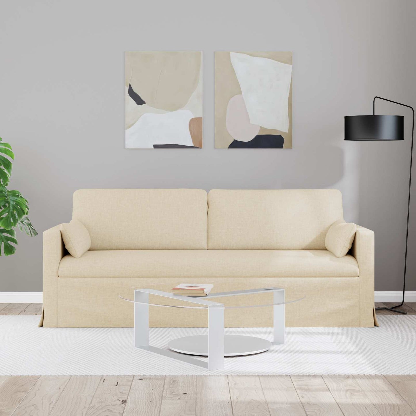 Kanapé Krém 198 x 78 x 80 cm szövet