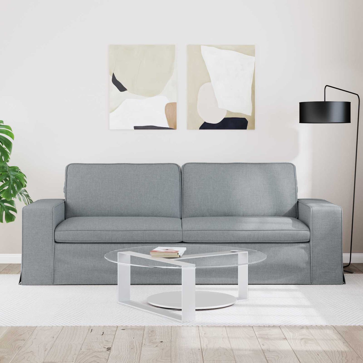 Kanapé Világosszürke 222 x 80 x 82 cm szövet