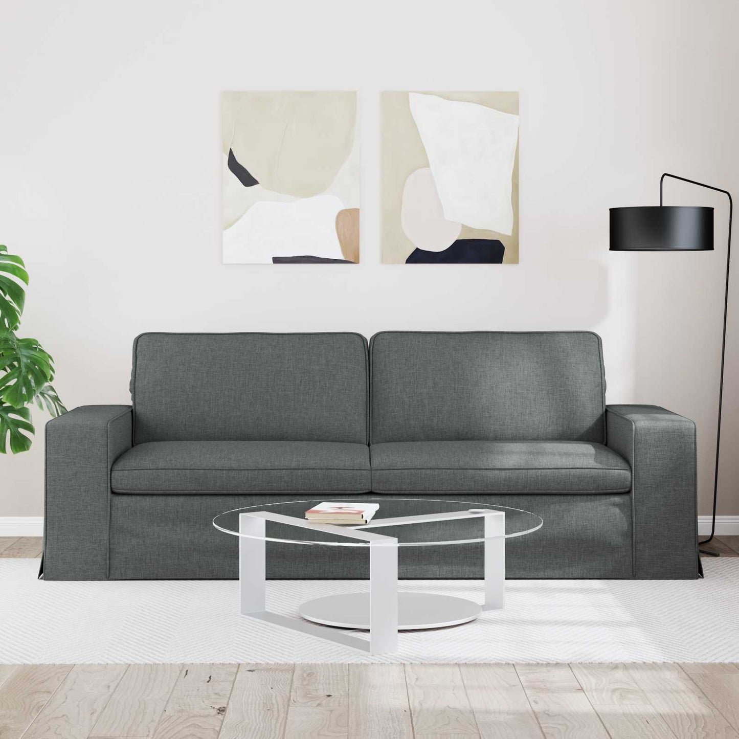 Kanapé Sötétszürke 222 x 80 x 82 cm szövet