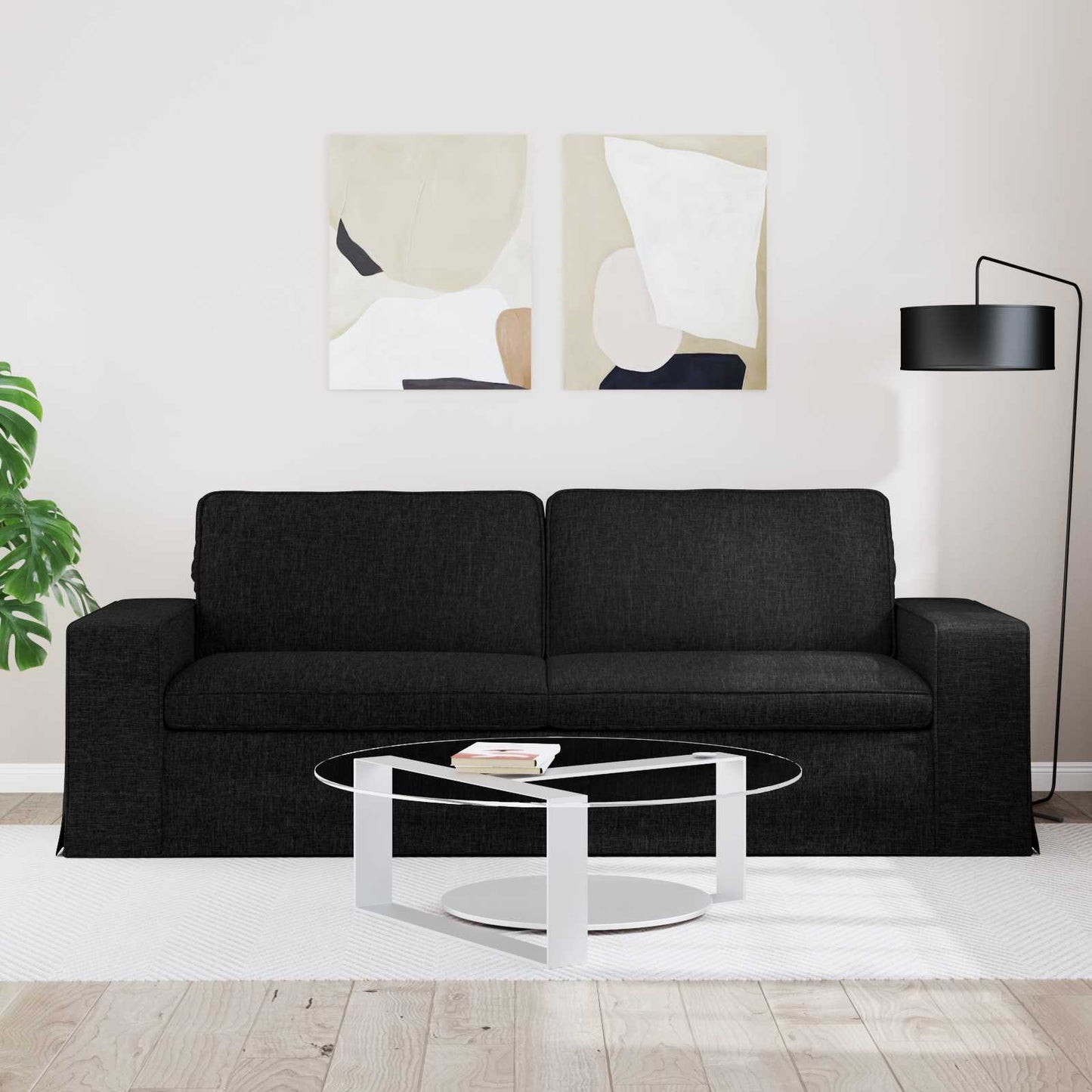 Kanapé Fekete 222 x 80 x 82 cm szövet