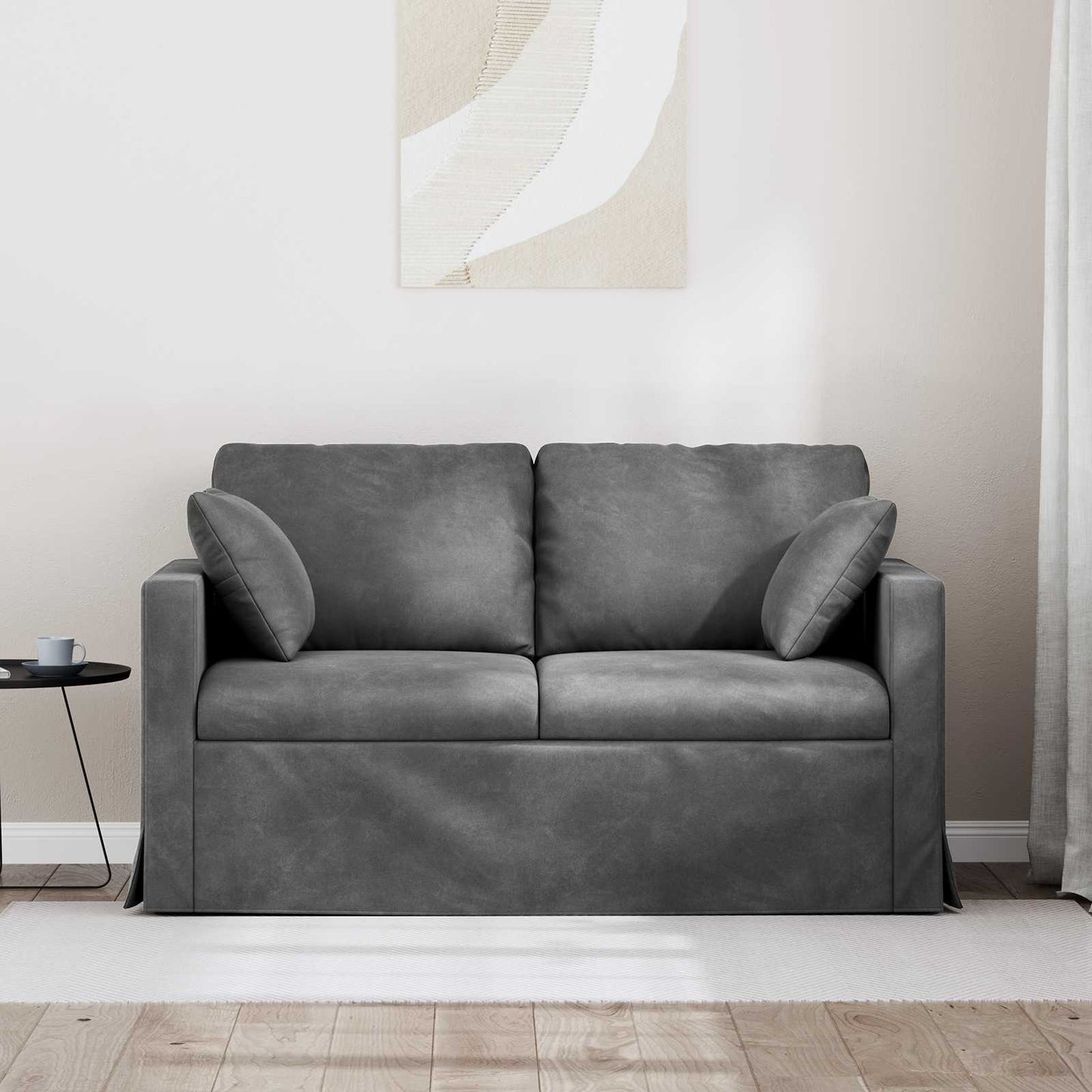 Kanapé Sötétszürke 138 x 78 x 80 cm Bársony