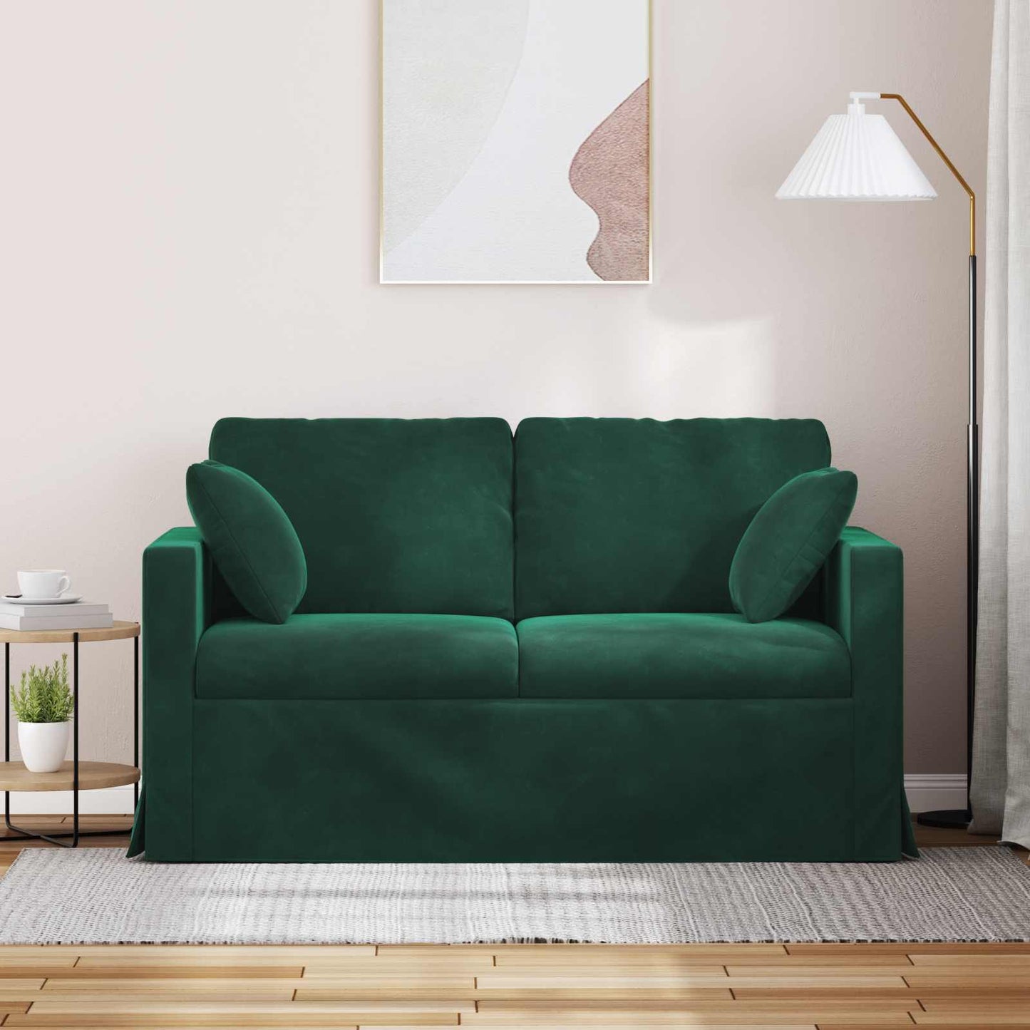 Kanapé Sötétzöld 138 x 78 x 80 cm Bársony