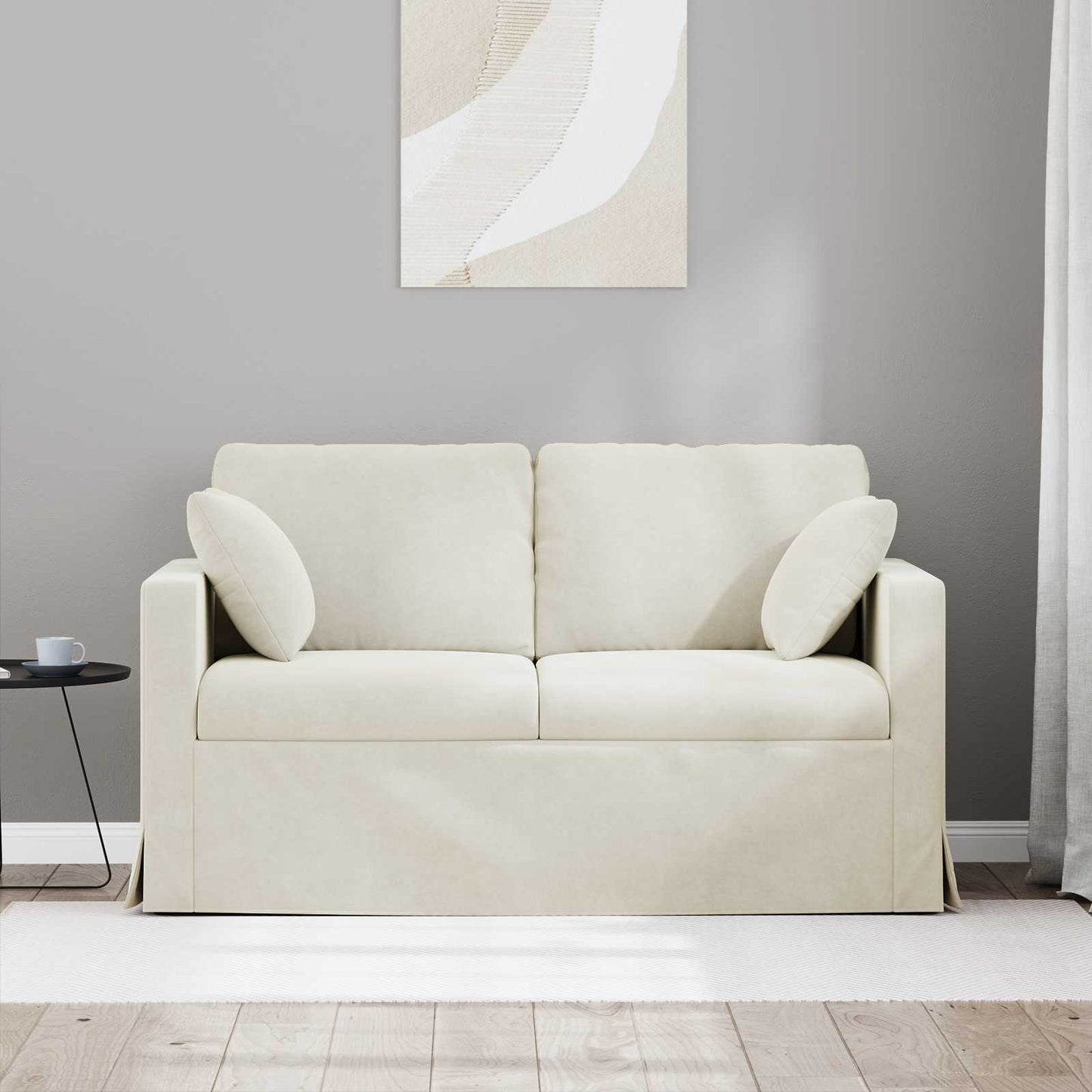 Kanapé Krém 138 x 78 x 80 cm Bársony