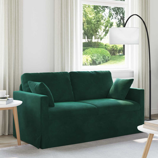 Kanapé Sötétzöld 158 x 78 x 80 cm Bársony