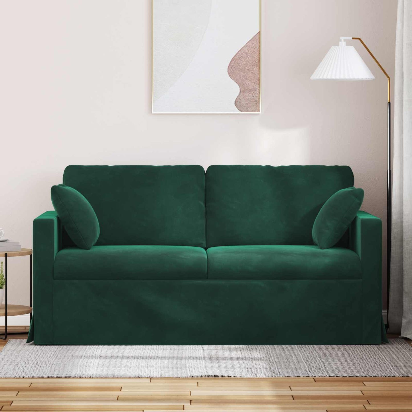 Kanapé Sötétzöld 158 x 78 x 80 cm Bársony