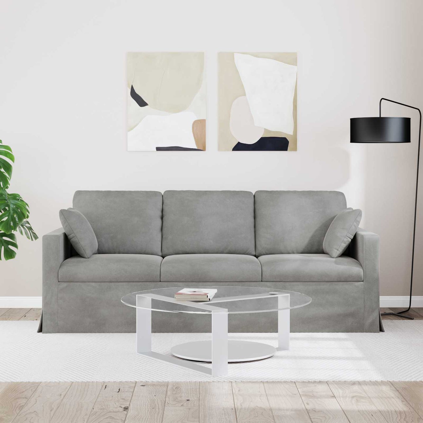 Kanapé Világosszürke 198 x 78 x 80 cm Bársony
