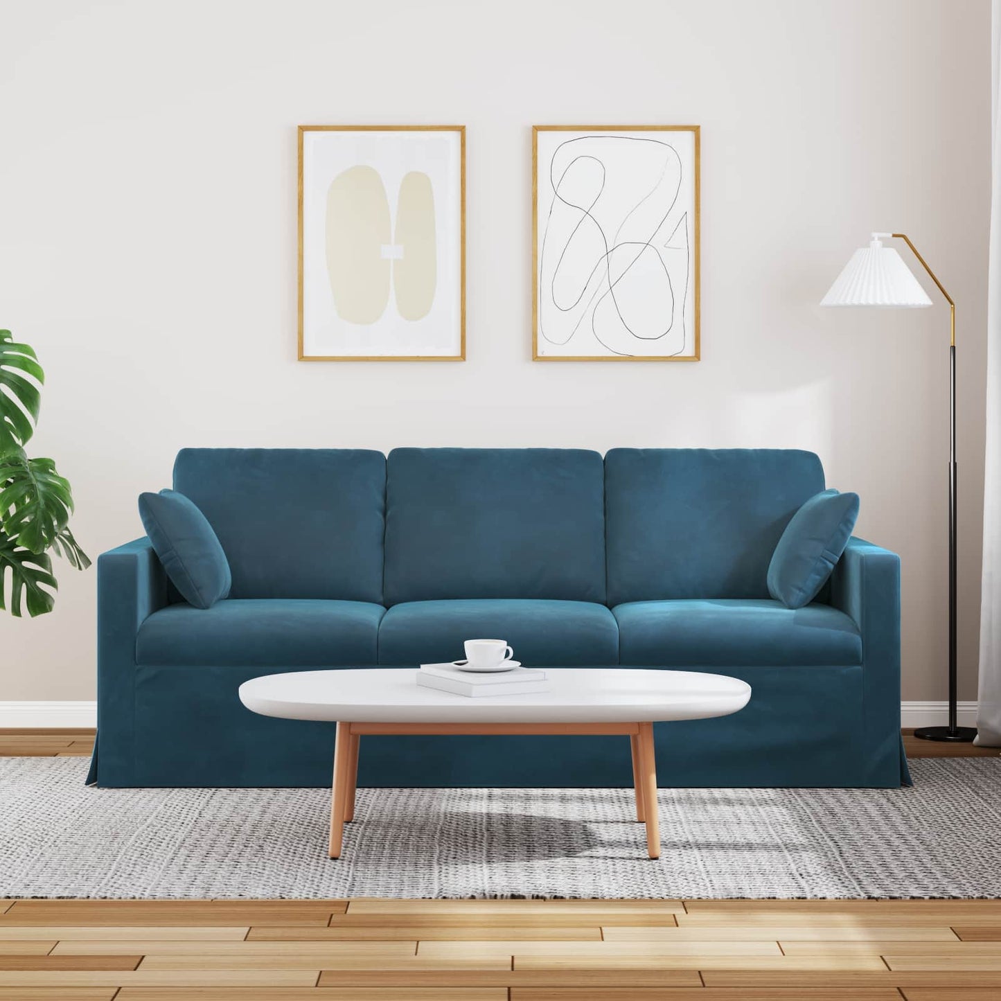 Kanapé Kék 198 x 78 x 80 cm Bársony