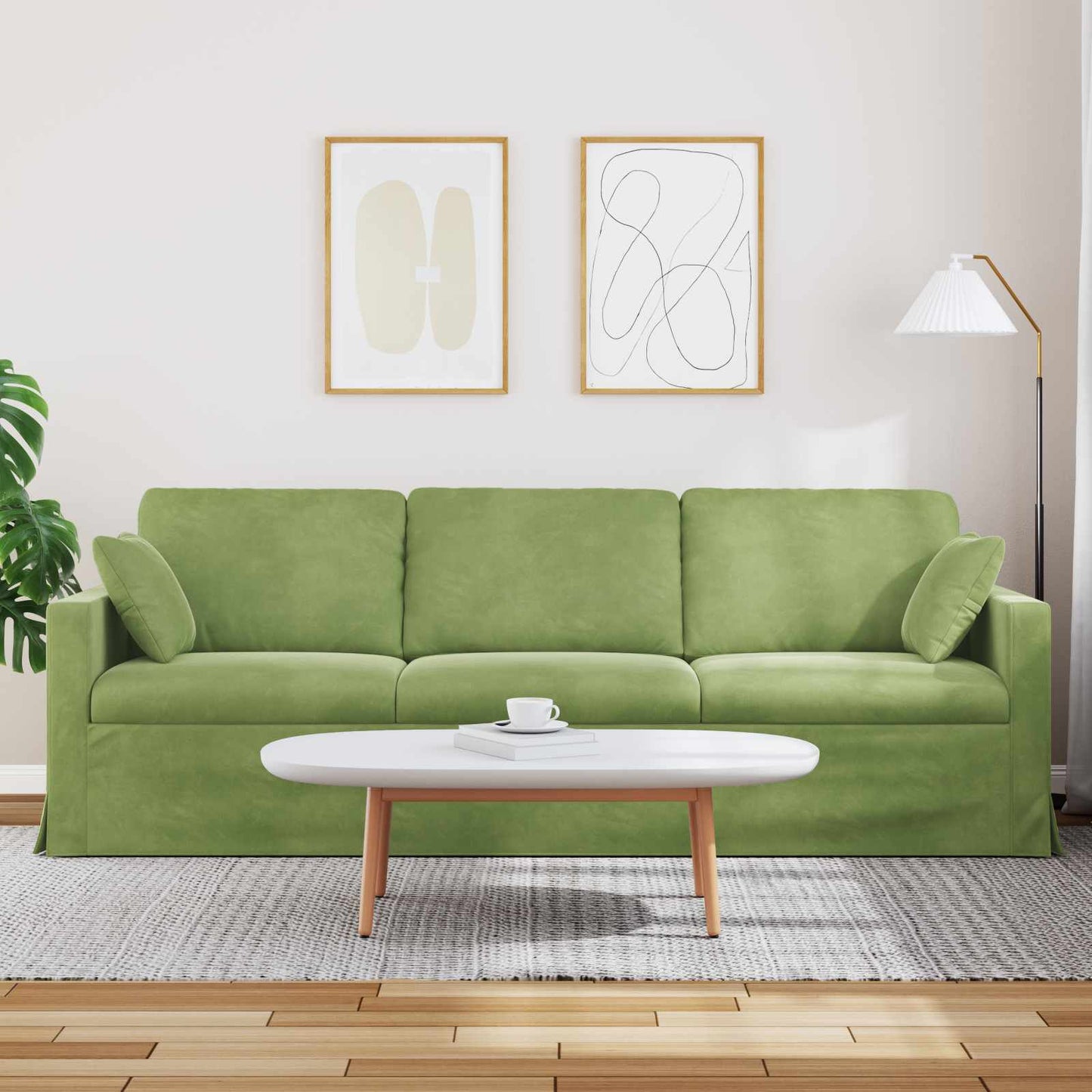 Kanapé Világos zöld 228 x 78 x 80 cm Bársony