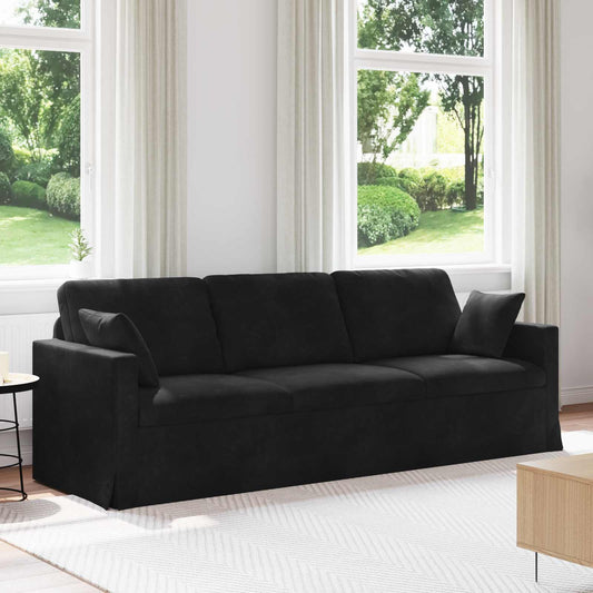 Kanapé Fekete 228 x 78 x 80 cm Bársony