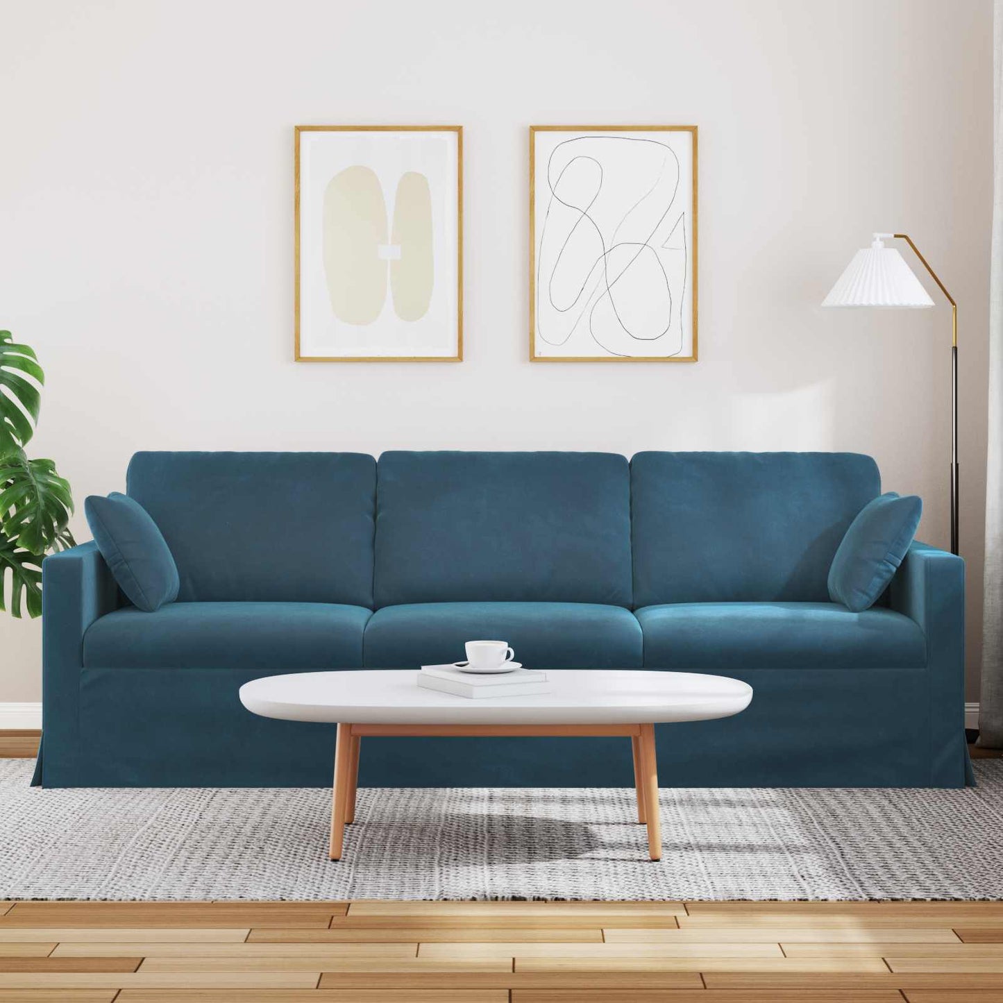 Kanapé Kék 228 x 78 x 80 cm Bársony