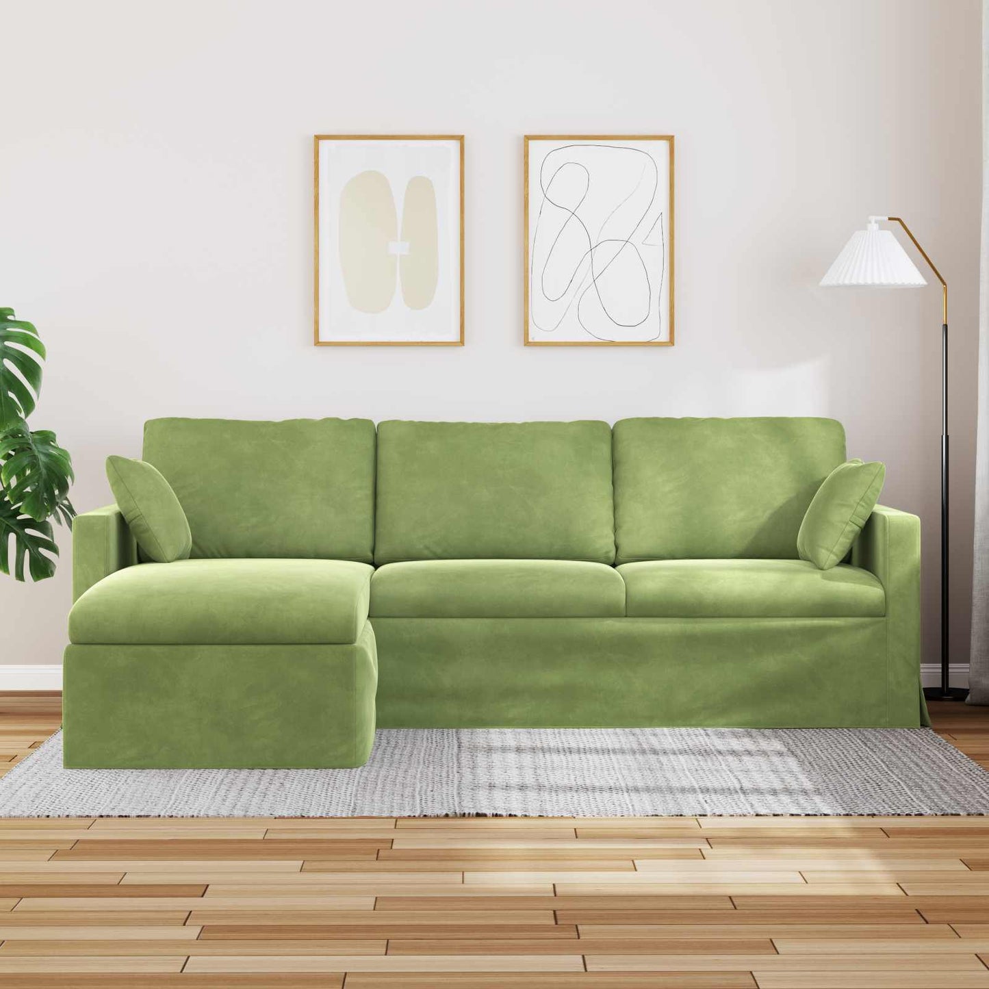 Kanapé Világos zöld 228 x 134 x 80 cm Bársony