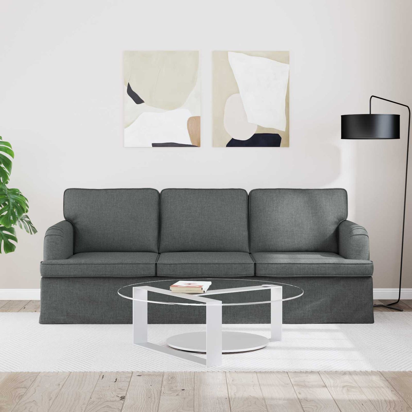 Kanapé Sötétszürke 201 x 80 x 85 cm szövet