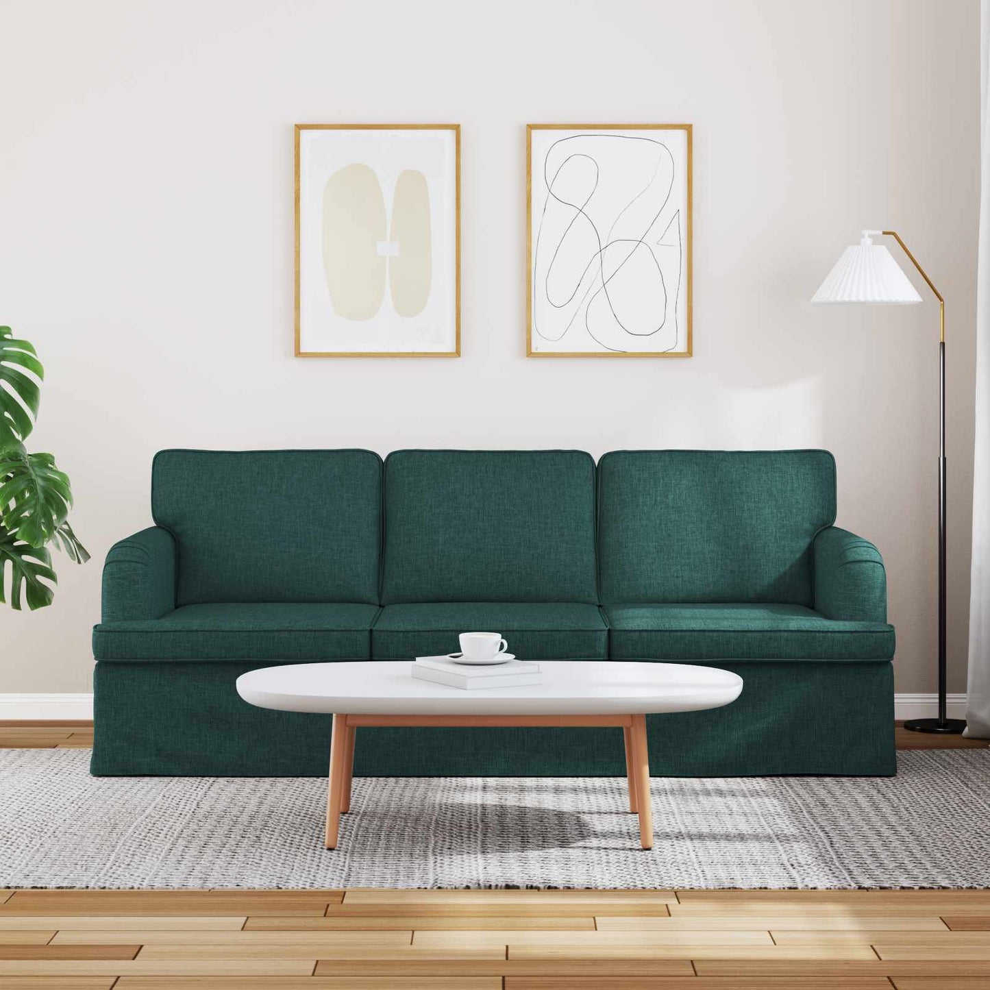 Kanapé Sötétzöld 201 x 80 x 85 cm szövet