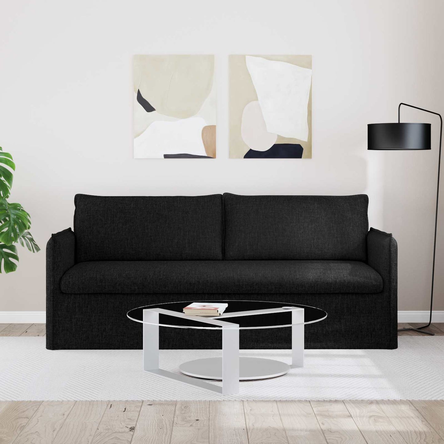 Kanapé Fekete 196 x 82 x 85 cm szövet