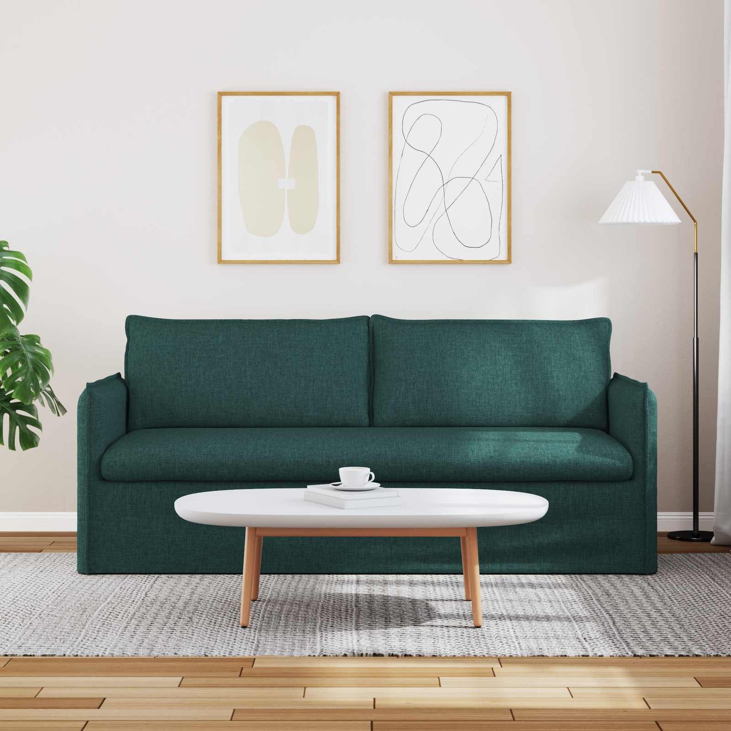 Kanapé Sötétzöld 196 x 82 x 85 cm szövet
