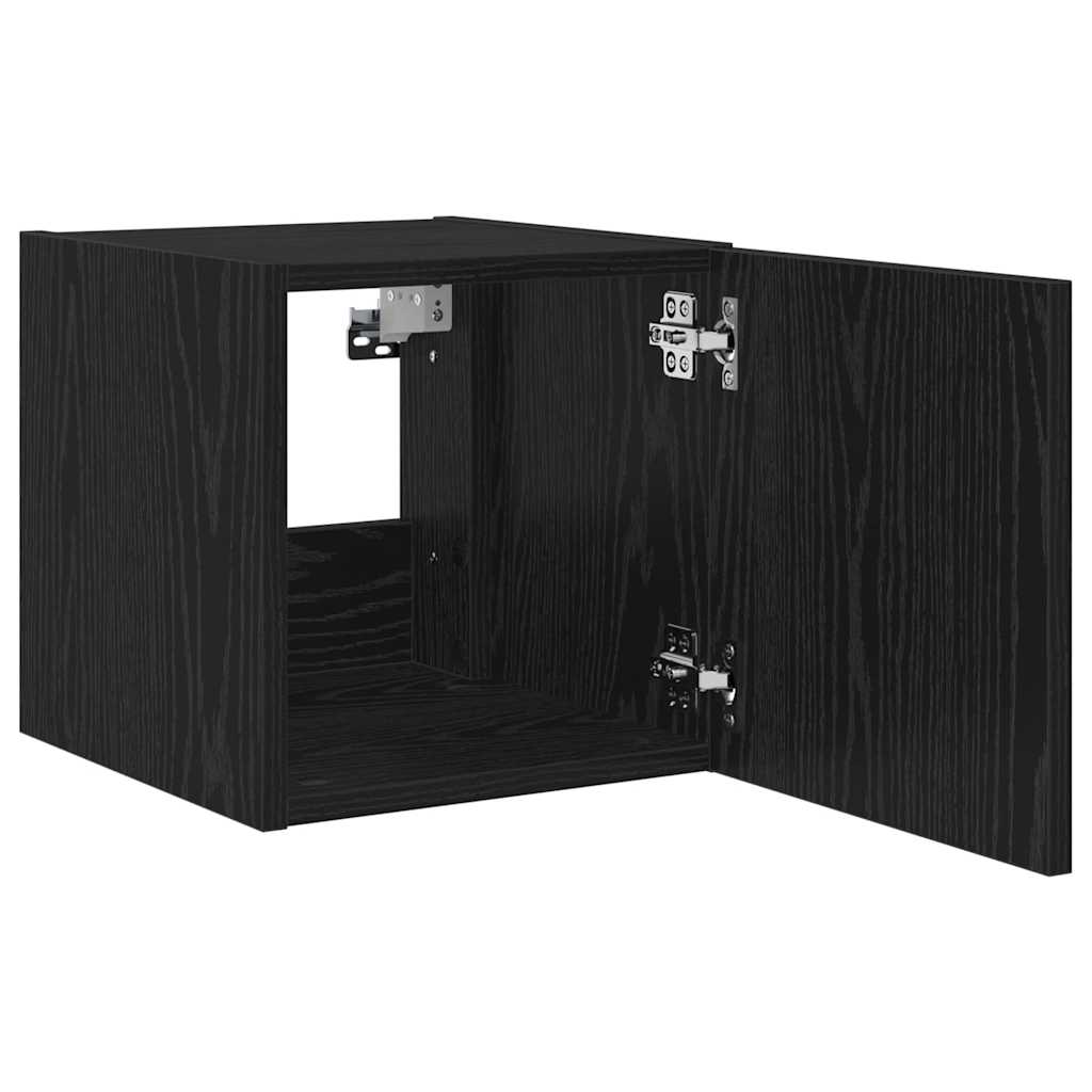 TV Fali Szekrény 30,5 x 35 x 30 cm Fekete tölgy Szerelt Fa
