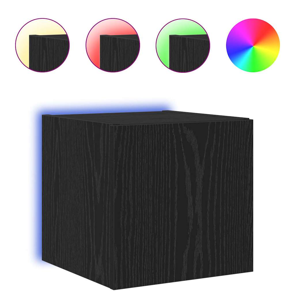 TV Fali Szekrény 30,5 x 35 x 30 cm Fekete tölgy Szerelt Fa